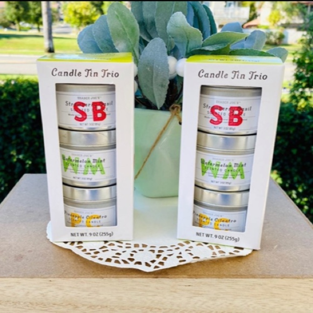 Set of 2 Trader Joe’s summer candle tin trio